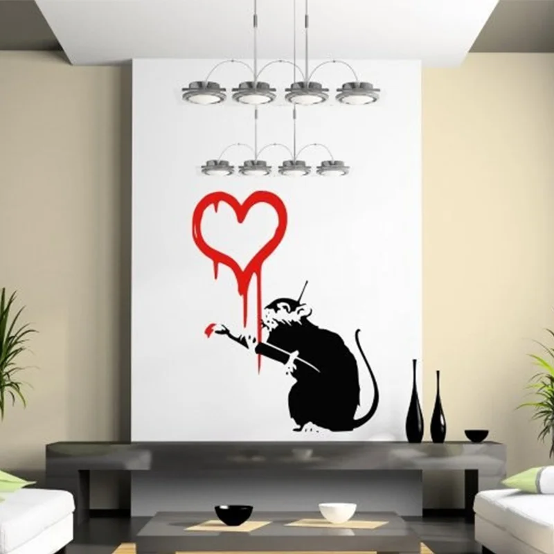 Banksy graffiti Love Rat Wall Sticker. Wall Stickers For Kdis Rooms , Wall Decals Vinyl Stickers Home Decor
Banksy graffiti Love Rat Wall Sticker. Wall Stickers For Kdis Rooms , Wall Decals Vinyl Stickers Home Decor