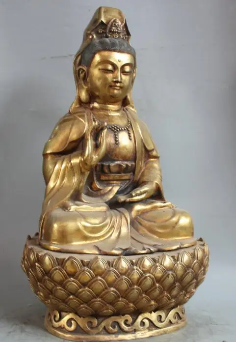 Free shipping Free shipping S02146 24" Chinese Buddhism Bronze Gild Seat lotus Kwan-yin Guan Yin Goddess Statue P
Free shipping Free shipping S02146 24" Chinese Buddhism Bronze Gild Seat lotus Kwan-yin Guan Yin Goddess Statue P