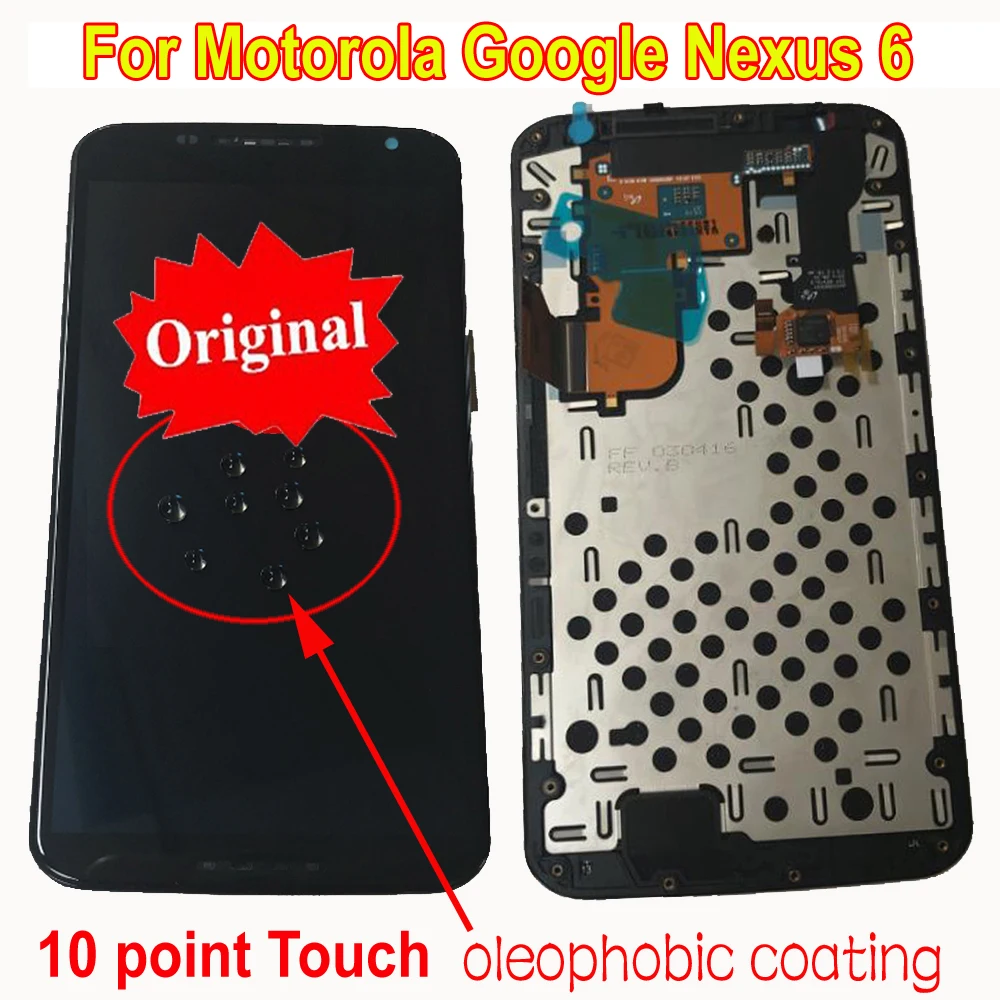 100% Original Work New Frame + LCD Display Touch Screen Digitizer Assembly For Motorola Google Moto Nexus 6 XT1100 XT1103 XT1115
100% Original Work New Frame + LCD Display Touch Screen Digitizer Assembly For Motorola Google Moto Nexus 6 XT1100 XT1103 XT1115