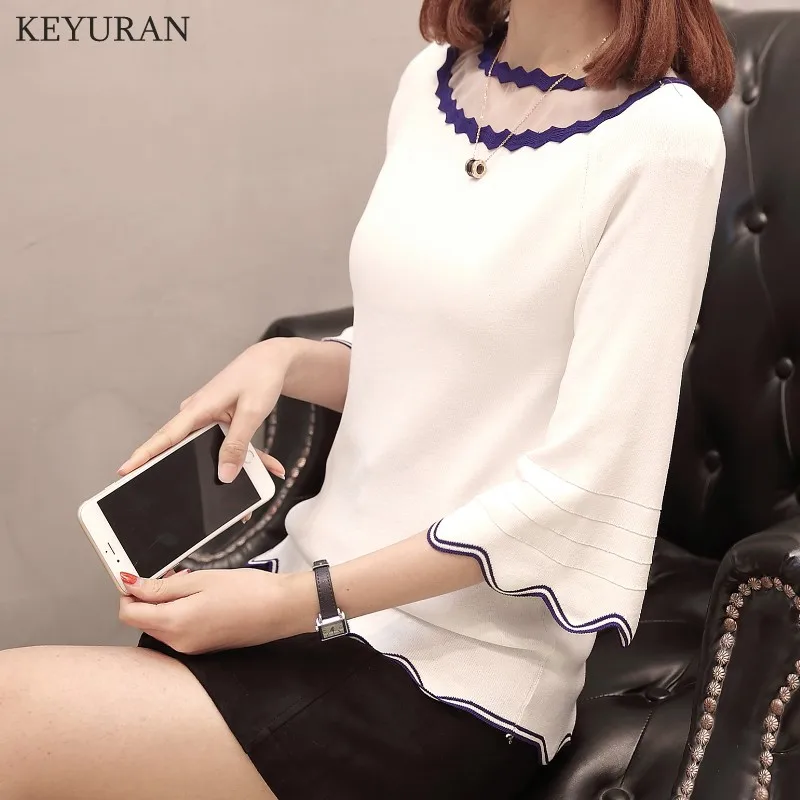 Plus Size Wave Line Knitted Pullover Tops 2021 Spring Women Fashion Loose Mesh Patchwork Chic T-shirt Flare Sleeve Ladies Tshirt
Plus Size Wave Line Knitted Pullover Tops 2021 Spring Women Fashion Loose Mesh Patchwork Chic T-shirt Flare Sleeve Ladies Tshirt