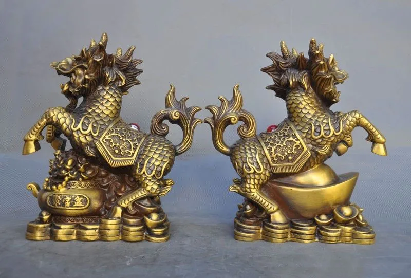 wedding decoration China fengshui brass Wealth Yuanbao money Kirin Unicorn Kylin beast statue pair
wedding decoration China fengshui brass Wealth Yuanbao money Kirin Unicorn Kylin beast statue pair