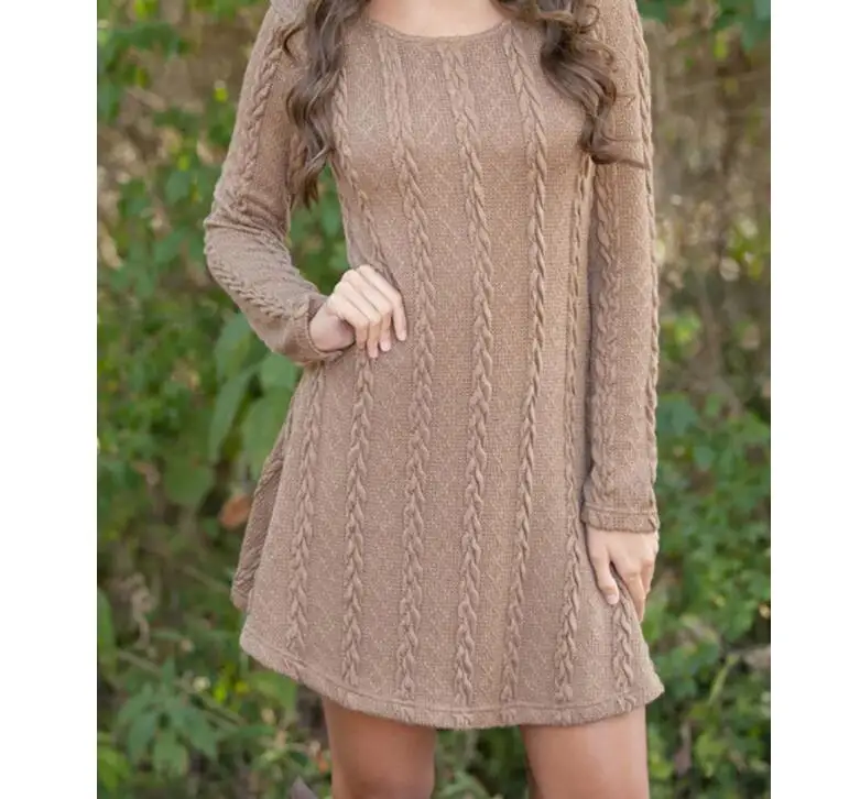 5XL Winter Women Dress O-Neck Knit Sweater Slim Sexy Long Sleeve Twist Dress Casual Fashion Warm Female Dresses
5XL Winter Women Dress O-Neck Knit Sweater Slim Sexy Long Sleeve Twist Dress Casual Fashion Warm Female Dresses