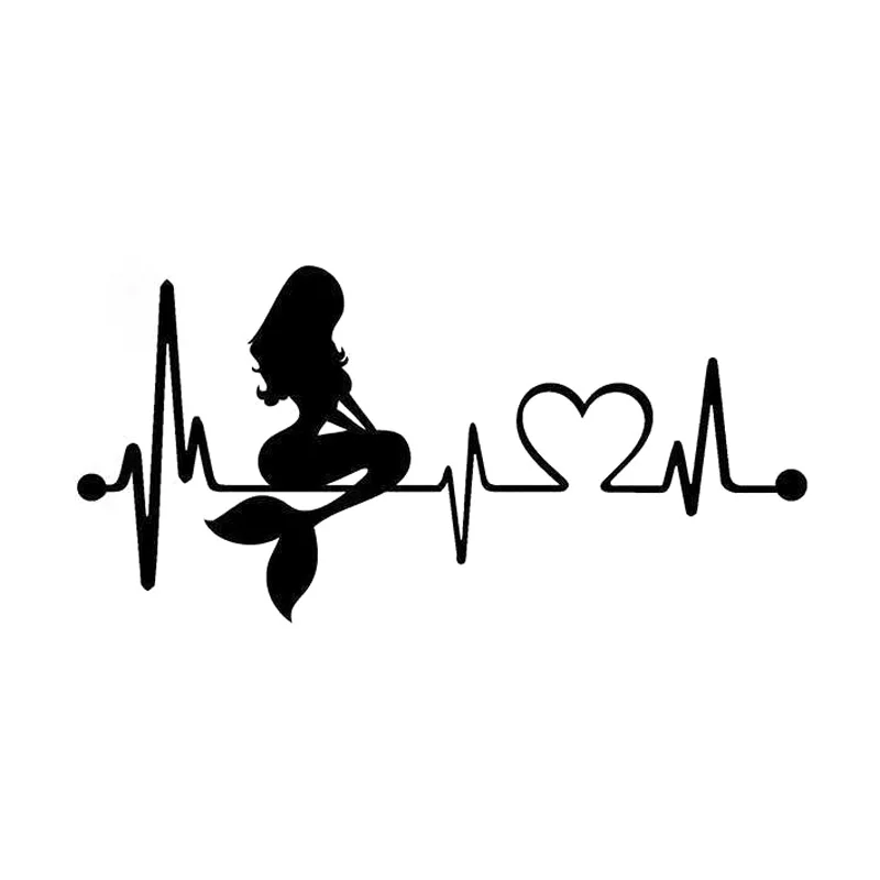 18.2cm*9.1cm Mermaid Heartbeat Lifeline Fashion Motorcycle Car Sticker Black/Silver S3-4956
18.2cm*9.1cm Mermaid Heartbeat Lifeline Fashion Motorcycle Car Sticker Black/Silver S3-4956