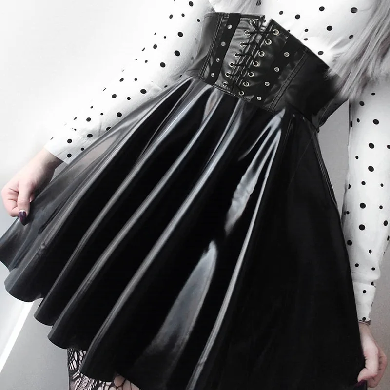 JIEZuoFang Women Pleated Skirt PU Leather Goth Lace Up Black Street Hipster Summer Casual High Waist Bandage Sexy Mini Skirts
JIEZuoFang Women Pleated Skirt PU Leather Goth Lace Up Black Street Hipster Summer Casual High Waist Bandage Sexy Mini Skirts