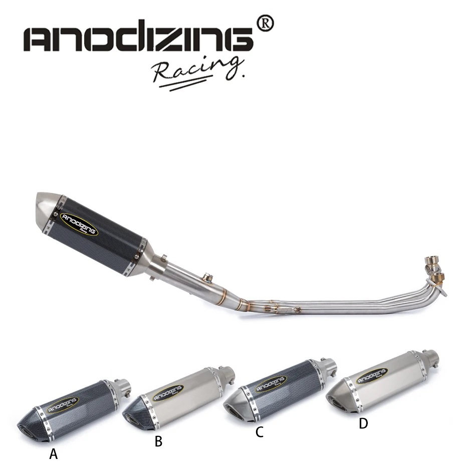 Full Exhaust System Slip on With Carbon Fiber Muffler For Yamaha YP500 T-MAX500 TMAX 500 2001 2002 2003 2004 2005-2007 | Автомобили и