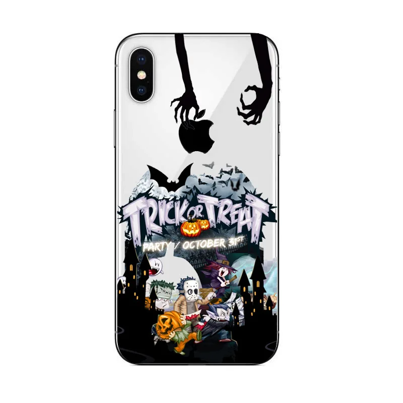 Чехол для iPhone XS MAX XR 6 6s прозрачный силиконовый чехол телефона с рисунком тыквы