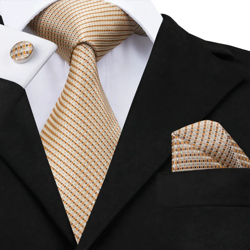 Classic Mens Ties 2017 orange khaki Stripes Tie Hanky Cufflinks Set Hot Selling Ties for Handsome Business Mens' Gift C-688
Classic Mens Ties 2017 orange khaki Stripes Tie Hanky Cufflinks Set Hot Selling Ties for Handsome Business Mens' Gift C-688