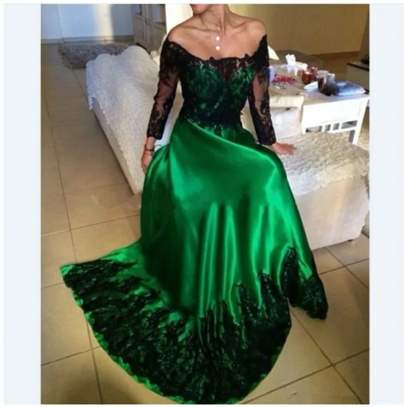 Chenxiao Green Evening Dress Robe De Mariée Formal Evening Cocktail Party Black Lace Appliques 3/4 Sleeve Off the Shoulder
Chenxiao Green Evening Dress Robe De Mariée Formal Evening Cocktail Party Black Lace Appliques 3/4 Sleeve Off the Shoulder