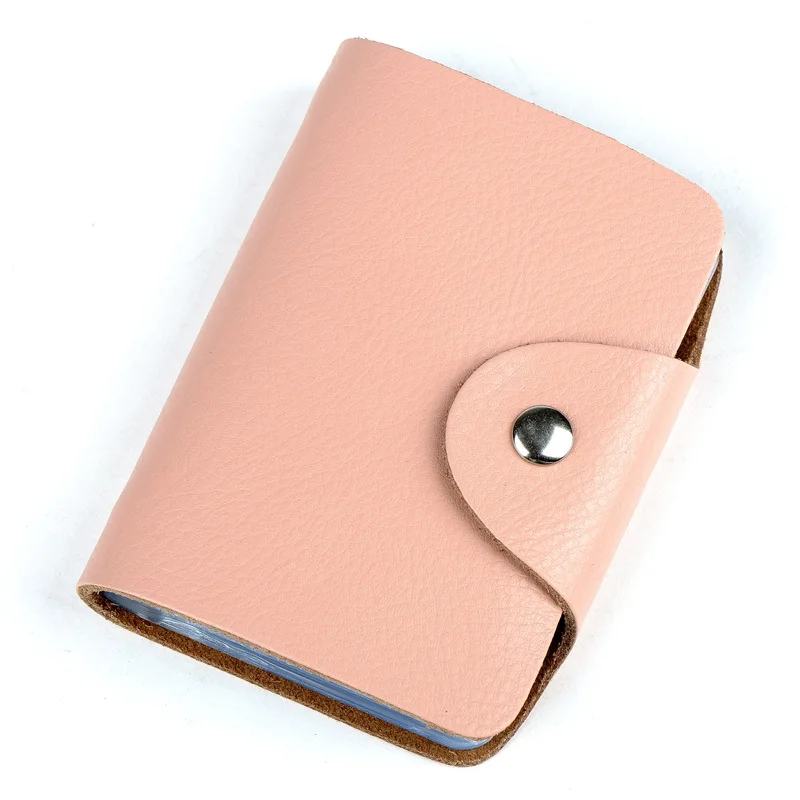 Genuine Leather ID Card Holder Fashion Color Bank Credit Card ID Wallet Simple Buckle Bag Custom name logo
Genuine Leather ID Card Holder Fashion Color Bank Credit Card ID Wallet Simple Buckle Bag Custom name logo