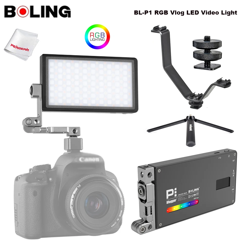 Boling BL-P1 RGB Full Color LED Video Light P1 12W 2500K-8500K Dimmable for Photography Studio DSLR Camera Vlogging Live | Электроника