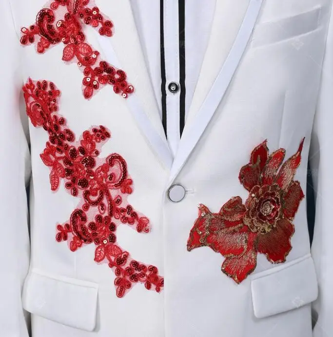 Stage sequins clothing for men suit set with pants white mens wedding suits costume groom formal dress singer star style dance
Stage sequins clothing for men suit set with pants white mens wedding suits costume groom formal dress singer star style dance