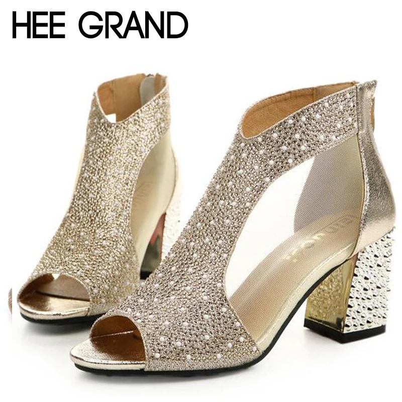 HEE GRAND/2018 женские босоножки на высоком каблуке летние модные сандалии для танцев