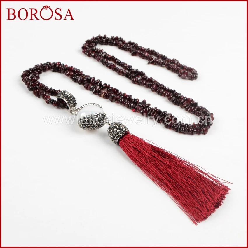 BOROSA Handcrafted Beaded Pendant Necklace Natural Freshwater Pearl Freedom Garnet Tassel Necklace Rhinestone Pave JAB568
BOROSA Handcrafted Beaded Pendant Necklace Natural Freshwater Pearl Freedom Garnet Tassel Necklace Rhinestone Pave JAB568