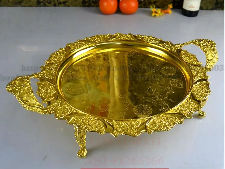 D42cm round gold embossed metal serving tray storage tray with handle decorative serving trays for fruit home decor SG068
D42cm round gold embossed metal serving tray storage tray with handle decorative serving trays for fruit home decor SG068