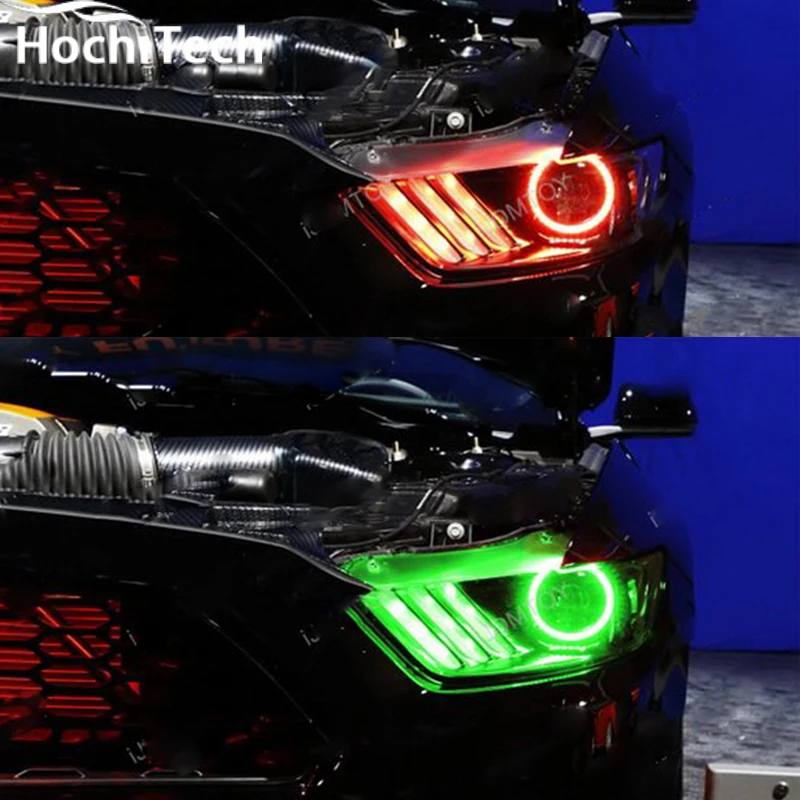 Для Ford Mustang 2015 2016 2017 светодиодный периметр фар колец halo многоцветный RGB ангел