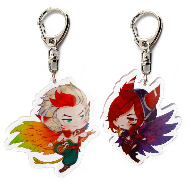 Game League Legends Acrylic Keychain LOL Project Xayah and Rakan Funny Cute Pendant Jewelry Accessory Chaveiro Llaveros Gift
Game League Legends Acrylic Keychain LOL Project Xayah and Rakan Funny Cute Pendant Jewelry Accessory Chaveiro Llaveros Gift