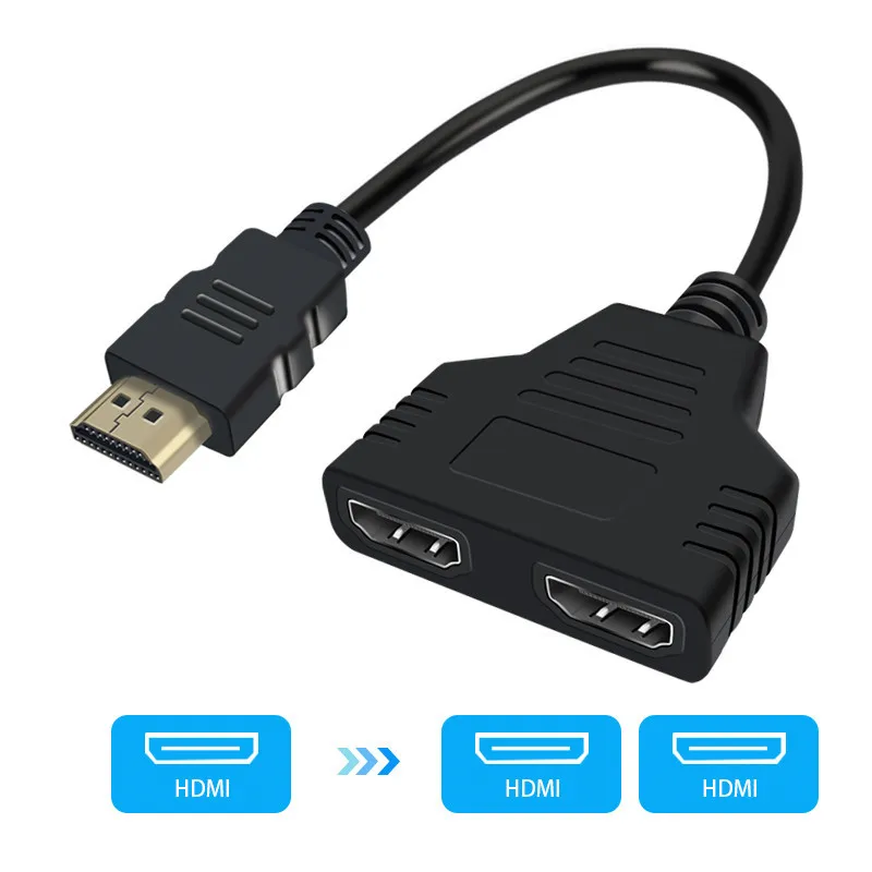 Tonbux 1080P Переходник Hdmi разветвитель 1 в 2 Выход Мужской к женской видео кабель