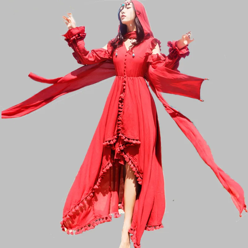 JSXDHK Bohemian Autumn Asymmetrical Holiday Dress 2021 Fashion Women Red Cotton Long Sleeve Ball Ruffles Maxi Beach Dress
JSXDHK Bohemian Autumn Asymmetrical Holiday Dress 2021 Fashion Women Red Cotton Long Sleeve Ball Ruffles Maxi Beach Dress