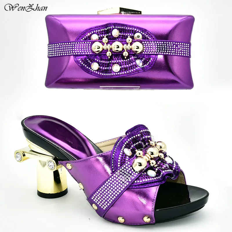 African Women Matching Italian Shoes and Bag Set Decorated with Rhinestone Italian Ladies Shoe and Bag 37-42 WENZHAN D96-5
African Women Matching Italian Shoes and Bag Set Decorated with Rhinestone Italian Ladies Shoe and Bag 37-42 WENZHAN D96-5