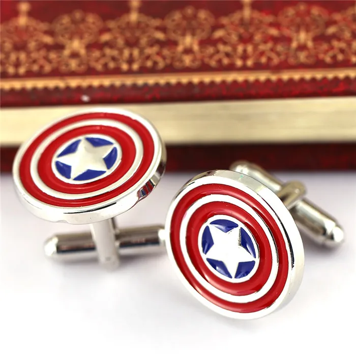 Captain America Shirt Cufflink For Mens Cuff Buttons Fashion Enamel Cuff Link High Quality Superhero Gemelos Drop Shipping
Captain America Shirt Cufflink For Mens Cuff Buttons Fashion Enamel Cuff Link High Quality Superhero Gemelos Drop Shipping