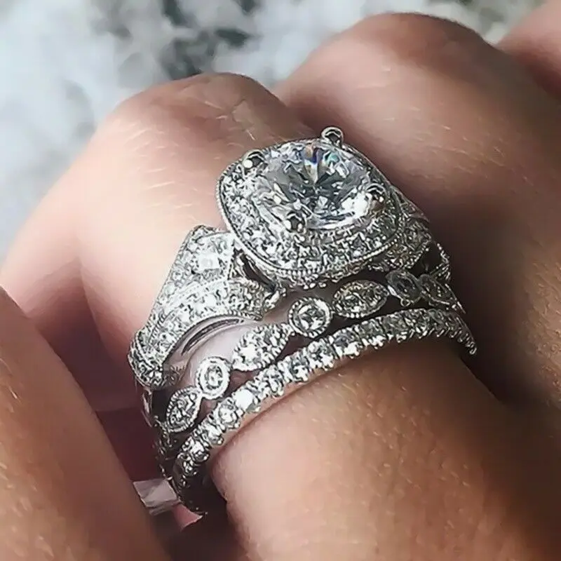 Gorgeous Round Cut White Wedding Ring Set 925 Silver Size 6-10 for Women Engagement Ring Jewelry Gift
Gorgeous Round Cut White Wedding Ring Set 925 Silver Size 6-10 for Women Engagement Ring Jewelry Gift