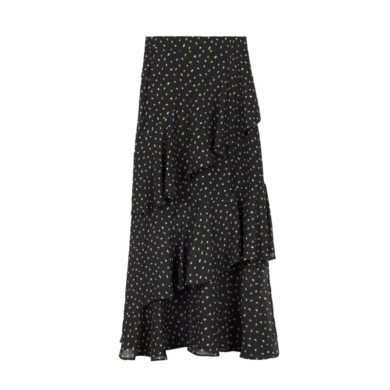 PERHAPS U Chiffon Black White Polka Dot Cascading Ruffle Maxi Long Skirt High Street Empire Vintage Retro S0058
PERHAPS U Chiffon Black White Polka Dot Cascading Ruffle Maxi Long Skirt High Street Empire Vintage Retro S0058