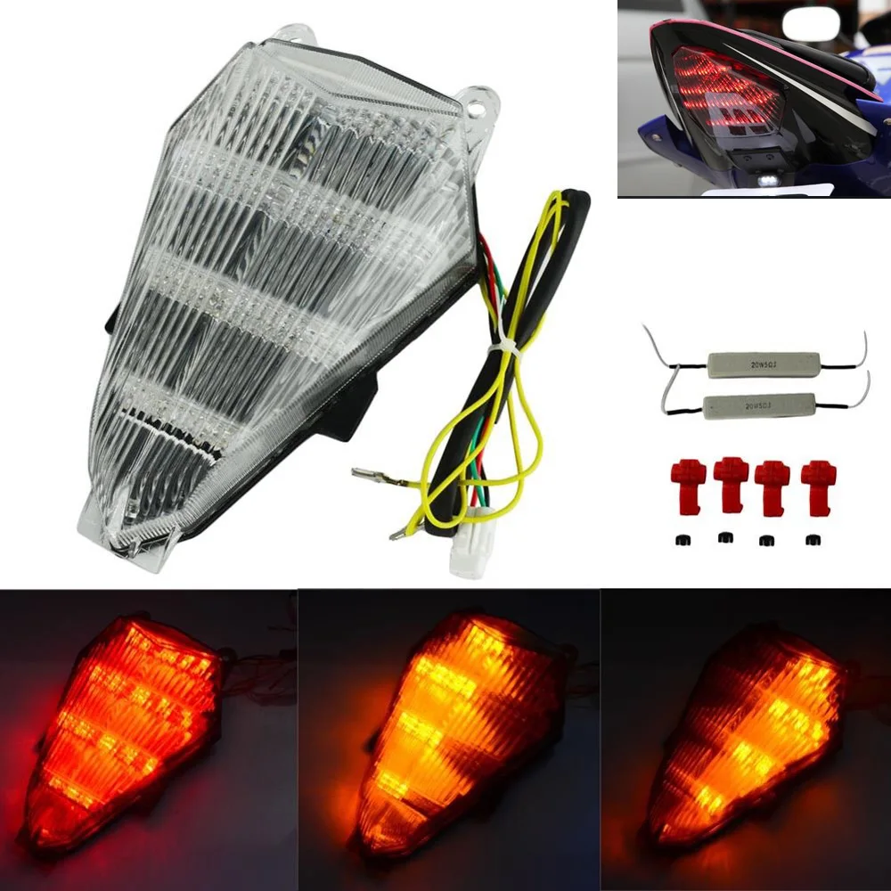 Фото Прозрачный задний фонарь для мотоцикла светодиодный стоп сигнал Yamaha YZF R6 R62006 2013