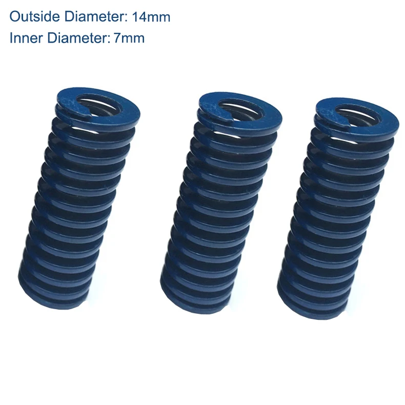 

TL 14mm OD 7mm ID 50mm 55mm 60mm 65mm 70mm Length Blue Light Load 65Mn Metal Steel Spiral Stamping Compression Mould Die Spring