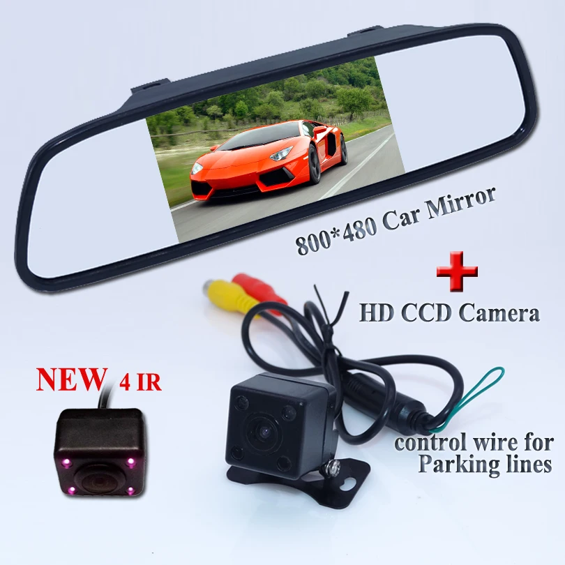 Universal car reserve camera bring 4 ir and parking line +5" car reversing mirror monitor 800*480 high resolution on promotion
Universal car reserve camera bring 4 ir and parking line +5" car reversing mirror monitor 800*480 high resolution on promotion