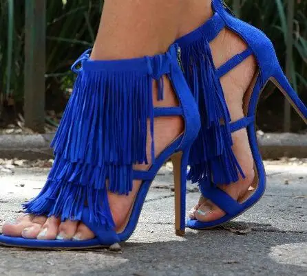 Gladiator Fringe Sandals Three-layer Tassel High Heel Open Toe Cut-out Strappy Sandals Zip Up Customized Fashion Runway Shoes
Gladiator Fringe Sandals Three-layer Tassel High Heel Open Toe Cut-out Strappy Sandals Zip Up Customized Fashion Runway Shoes