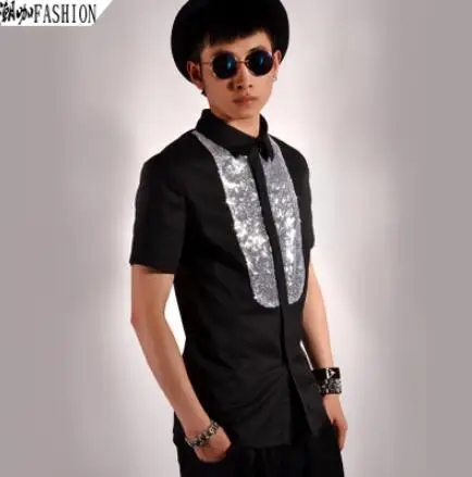 2019 New joker sequin short sleeve shirt stage performance of the European, American and Korean clothing S-5XL!
2019 New joker sequin short sleeve shirt stage performance of the European, American and Korean clothing S-5XL!