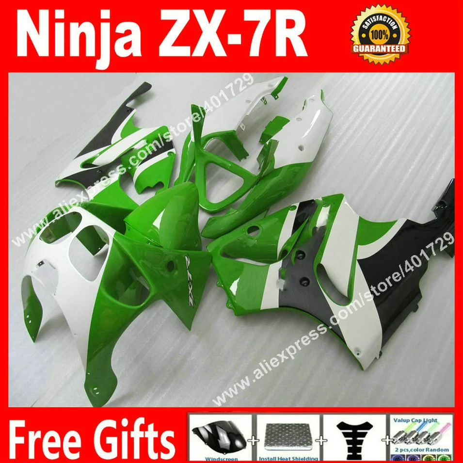 ABS plastic Fairings for 1996-2003 Kawasaki Ninja ZX7R 96 97 98 99 00 01 02 03 green white motorcycle fairing plastics MK94
ABS plastic Fairings for 1996-2003 Kawasaki Ninja ZX7R 96 97 98 99 00 01 02 03 green white motorcycle fairing plastics MK94
