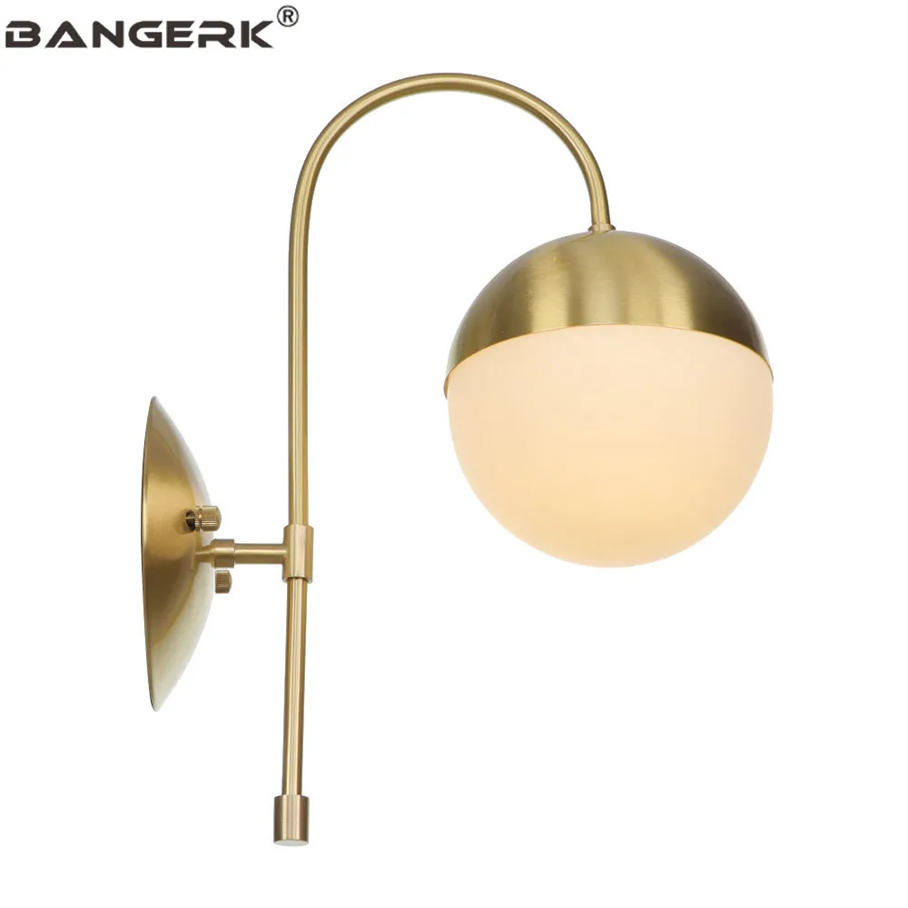 Nordic White Glass LED Wall Light Loft Style Copper Wall Lamp Modern Decor Sconces Bedside Home Lighting Fixtures wandlamp
Nordic White Glass LED Wall Light Loft Style Copper Wall Lamp Modern Decor Sconces Bedside Home Lighting Fixtures wandlamp