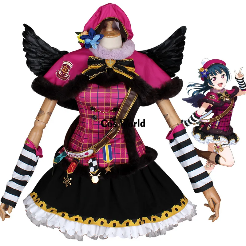 Love Live Sunshine Tsushima Yoshiko, Рождественская футболка для хора, топ, платье, Униформа, костюм каппы, костюмы для косплея аниме
Love Live Sunshine Tsushima Yoshiko, Рождественская футболка для хора, топ, платье, Униформа, костюм каппы, костюмы для косплея аниме