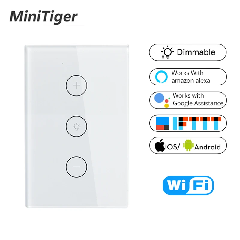 Tuya Smart Life Wifi Smart Wall Touch Light Dimmer Switch EU/UK/US Standard APP Remote Control Work with Amazon Alexa and Google
Tuya Smart Life Wifi Smart Wall Touch Light Dimmer Switch EU/UK/US Standard APP Remote Control Work with Amazon Alexa and Google
