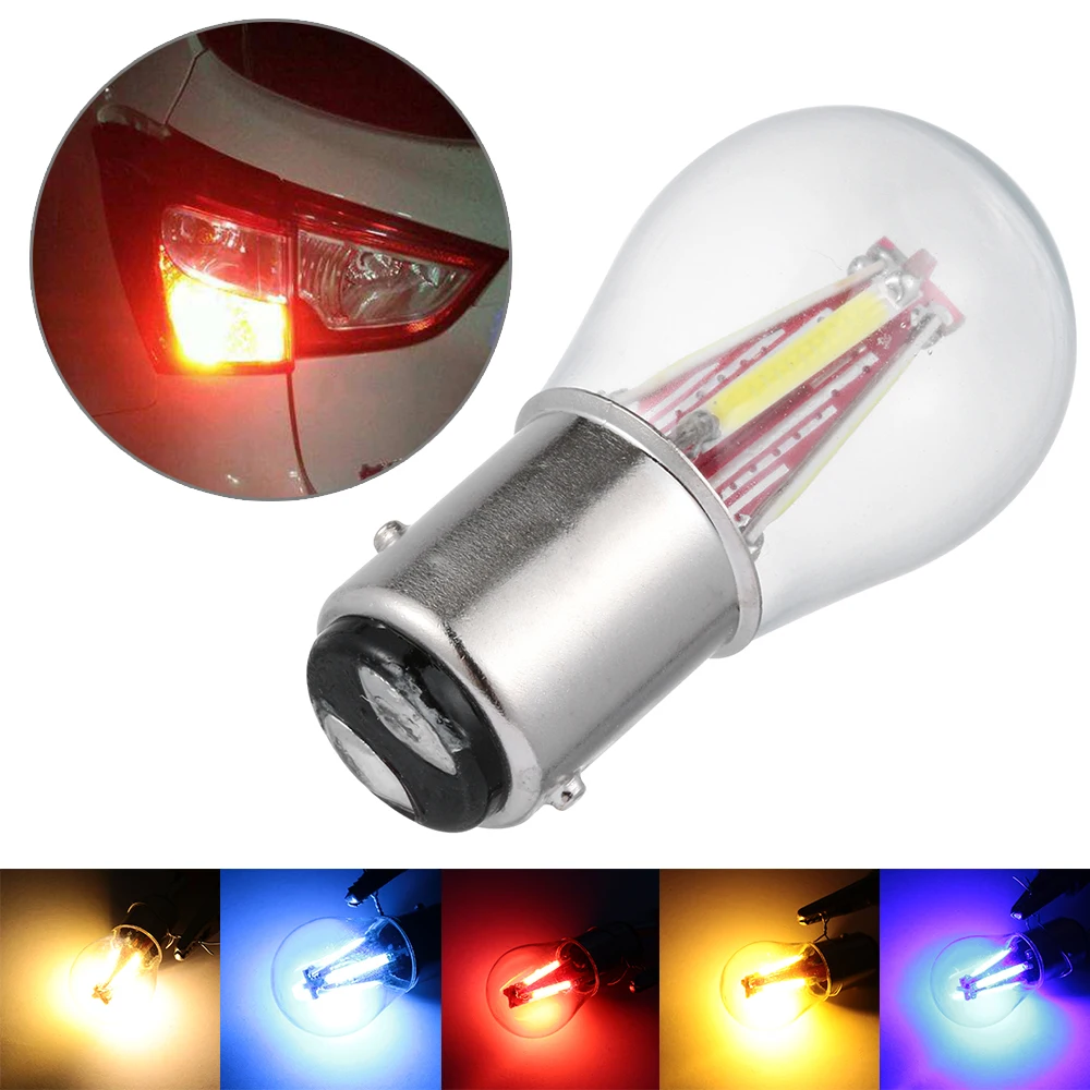 

1 Pcs 4 COB LED Filament 1157 BAY15D 21/5W 1156 BA15S Car Reverse Backup Tail Stop Brake Light Bulb Signal Lamps Auto Accessory