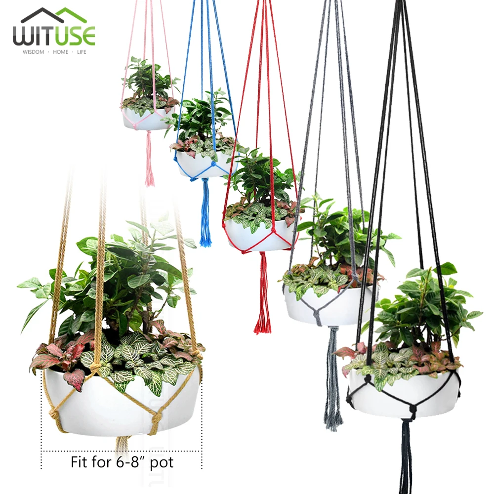 Handmade Colorful Macrame Plant Hangers Indoor Outdoor Flower Hanging Basket Cotton Rope 4 Legs Balcony Pot Hanger Room Decor
Handmade Colorful Macrame Plant Hangers Indoor Outdoor Flower Hanging Basket Cotton Rope 4 Legs Balcony Pot Hanger Room Decor