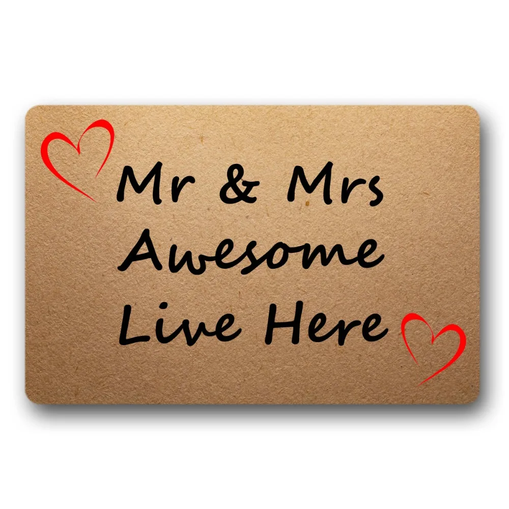 Entrance Floor Mat Non-slip Mr & Mrs Awesome Live Here Door Mat Outdoor Indoor Rubber Mat Non-woven Fabric Top 15.7x23.6 Inch
Entrance Floor Mat Non-slip Mr & Mrs Awesome Live Here Door Mat Outdoor Indoor Rubber Mat Non-woven Fabric Top 15.7x23.6 Inch
