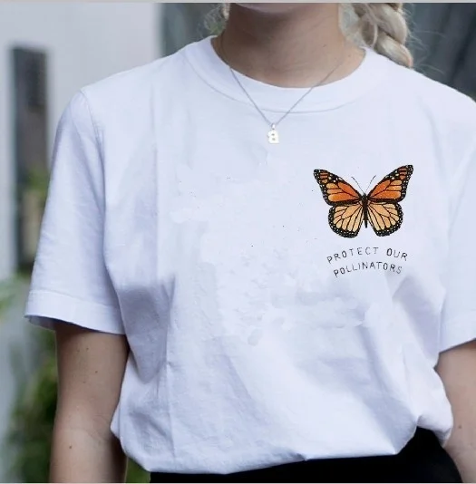 Starqueen-JBH Protect Our Butterfly Pollinators Pocket Printed Cotton T Shirt Women T Shirt Harajuku Camisetas Mujer Summer
Starqueen-JBH Protect Our Butterfly Pollinators Pocket Printed Cotton T Shirt Women T Shirt Harajuku Camisetas Mujer Summer