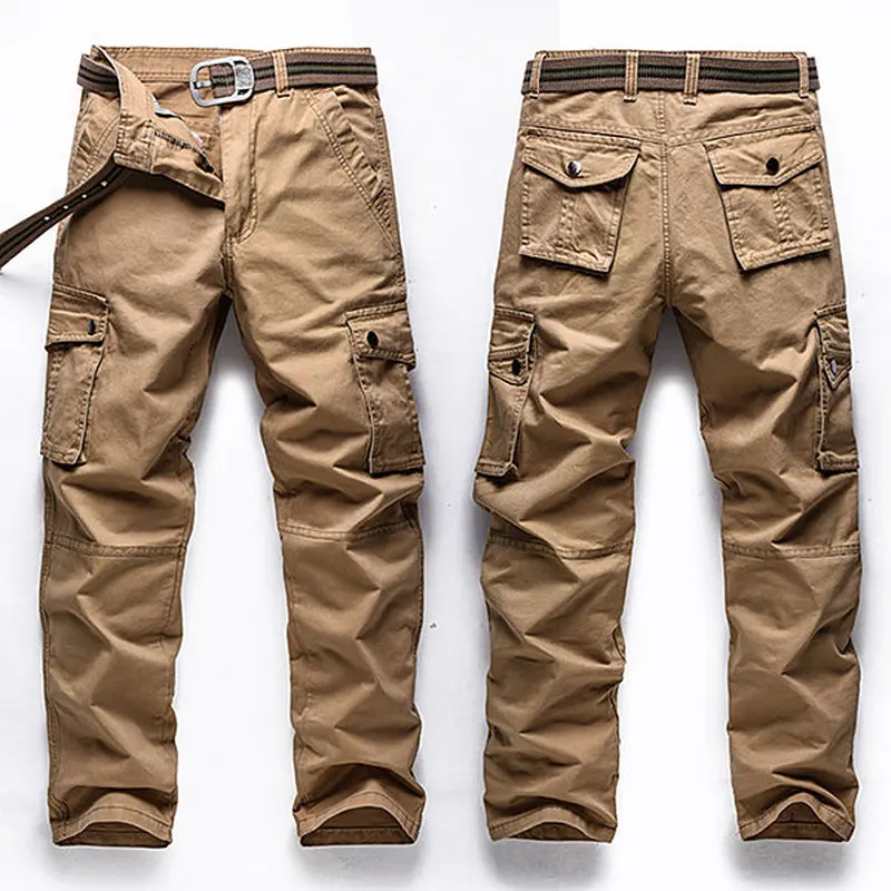 Большой размер 30 48 Горячие мульти карман мужские военные штаны карго Твердые