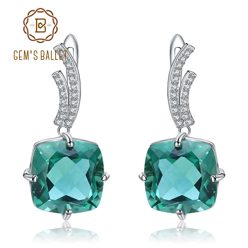 GEM'S BALLET Classic Green Nano Emerald Drop Earrings Solid 925 Sterling Silver Fine Jewelry For Women 2018 Hot Selling
GEM'S BALLET Classic Green Nano Emerald Drop Earrings Solid 925 Sterling Silver Fine Jewelry For Women 2018 Hot Selling