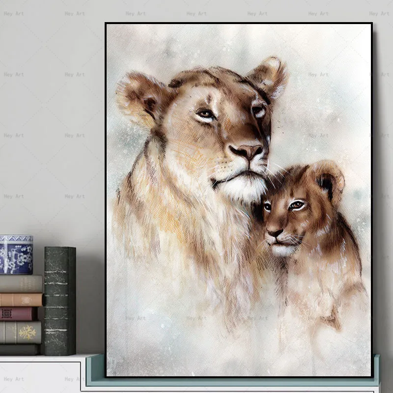 Постер с животными домашний декор картина принтом льва настенная Картина на