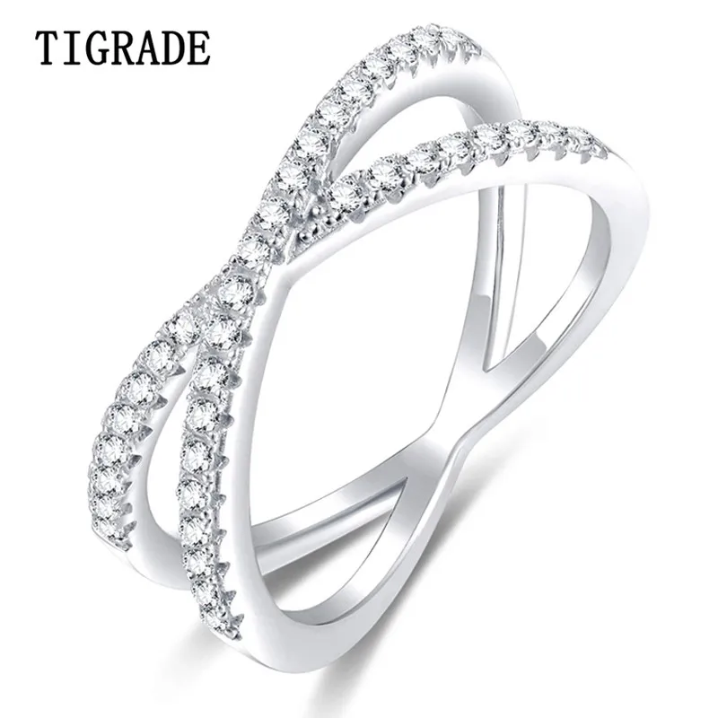 TIGRADE 925 Sterling Silver X Ring Cubic Zirconia Cross Wedding Engagement Party Ring for Women anillos plata 925 para mujer
TIGRADE 925 Sterling Silver X Ring Cubic Zirconia Cross Wedding Engagement Party Ring for Women anillos plata 925 para mujer