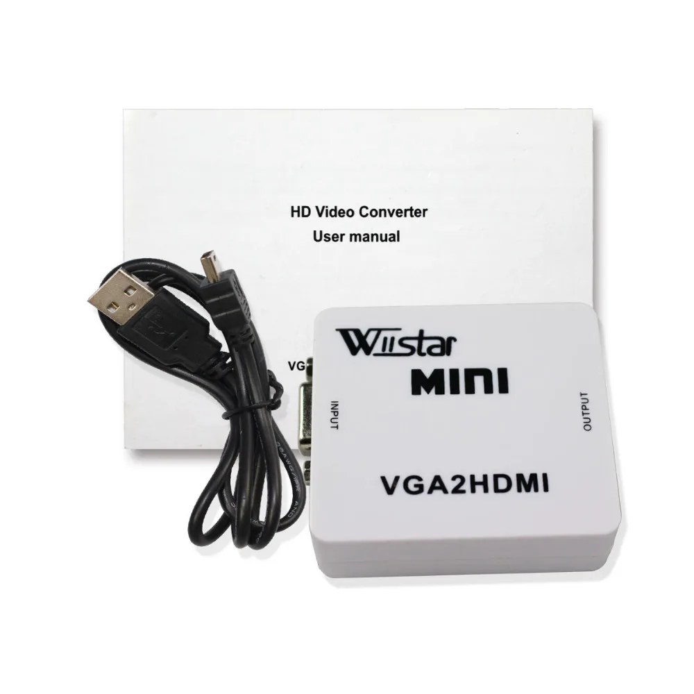 Wiistar Mini VGA to HDMI Converter Audio Video Adapter Full HD 1080P VGA2HDMI with 3.5mm Audio for PC Laptop Dispaly
Wiistar Mini VGA to HDMI Converter Audio Video Adapter Full HD 1080P VGA2HDMI with 3.5mm Audio for PC Laptop Dispaly