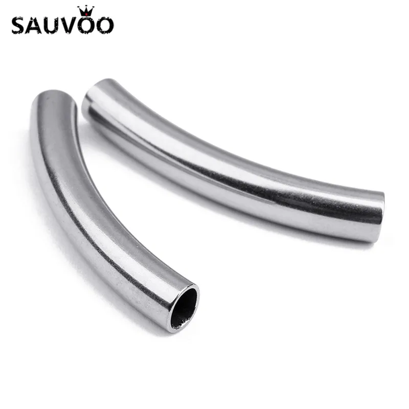 SAUVOO 10pcs Silver Color Stainless Steel Curved Tube Beads 6*40mm for DIY Bracelet Necklace Jewelry Making Findings Accessories
SAUVOO 10pcs Silver Color Stainless Steel Curved Tube Beads 6*40mm for DIY Bracelet Necklace Jewelry Making Findings Accessories