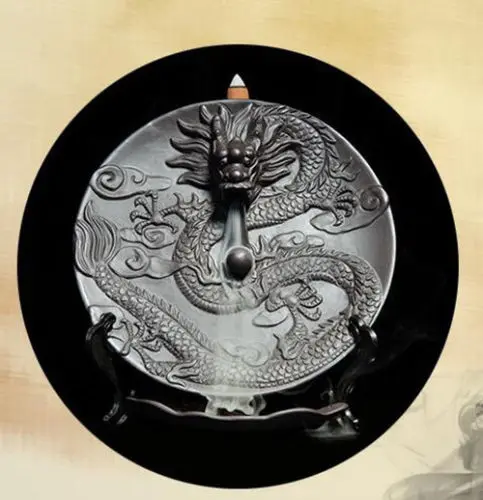 Home Decor creative ceramic dragon Hanging plate Smoke Backflow Incense Burner
Home Decor creative ceramic dragon Hanging plate Smoke Backflow Incense Burner