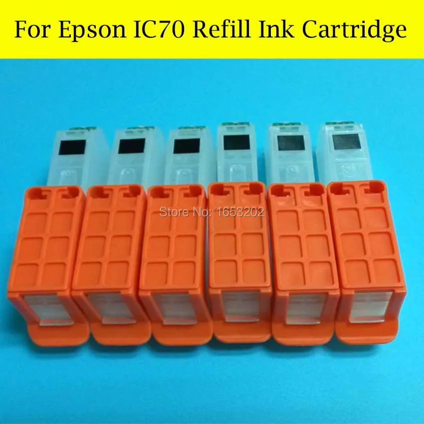 6 цветов/набор чернильных картриджей IC70 для принтера Epson