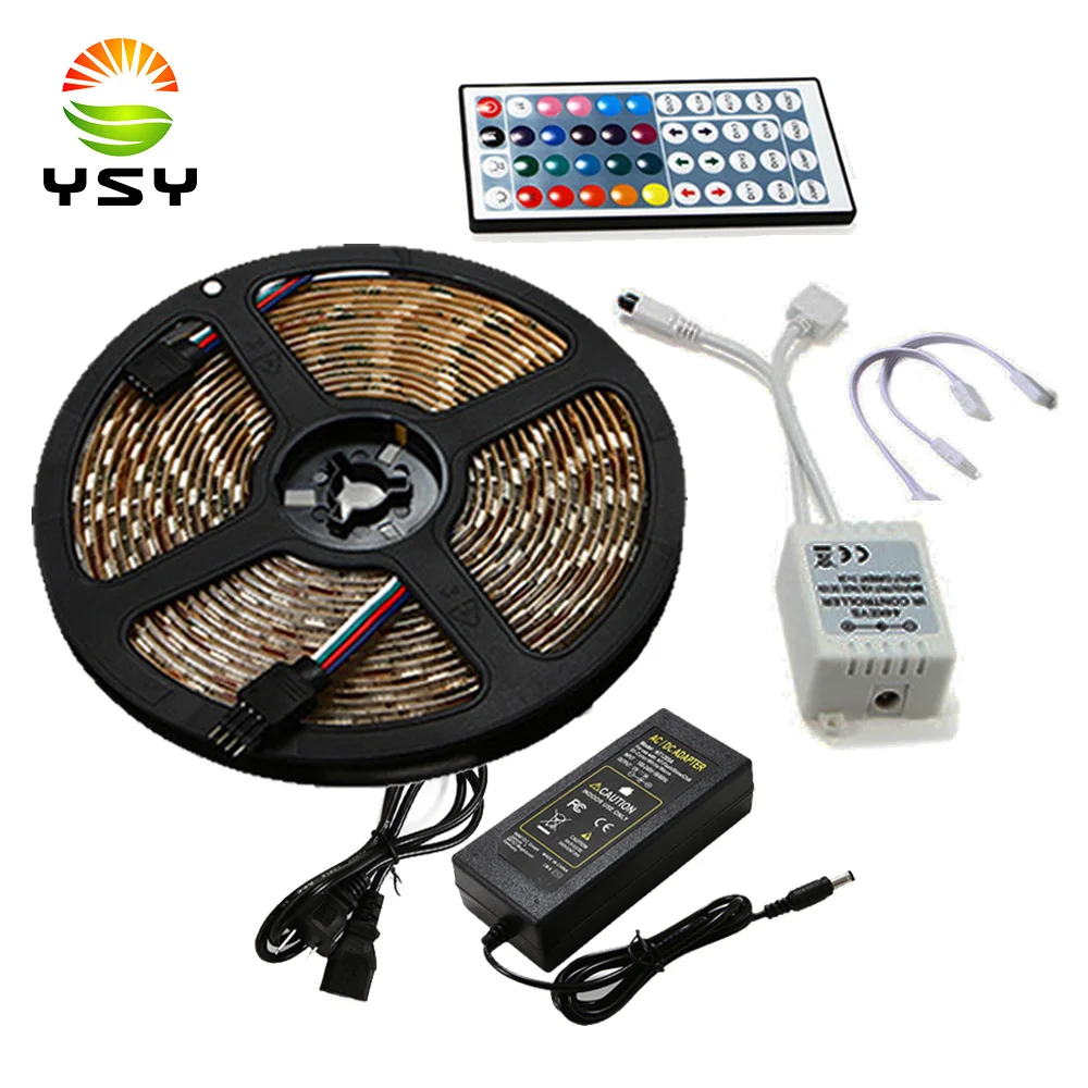YSY RGB Светодиодная лента 5 М 5050 300SMD гибкая Водонепроницаемая 44 клавиши ИК пульт