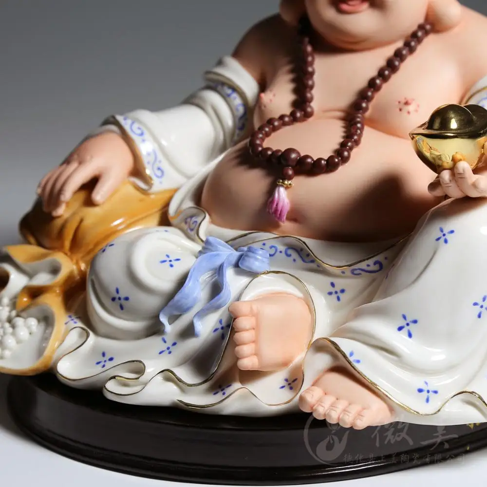 6 inch color blue and white ceramic Buddha Bodhisattva felicitous wish of making money Maitreya TV cabinet ornaments gifts deskt
6 inch color blue and white ceramic Buddha Bodhisattva felicitous wish of making money Maitreya TV cabinet ornaments gifts deskt