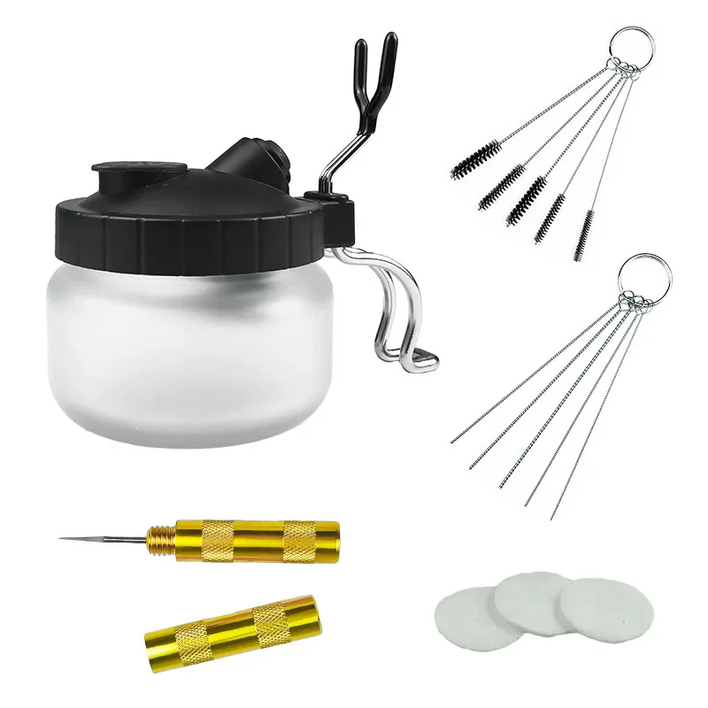 Airbrush Cleaning Pot Stabilizer Bottles Holder Paint Station Glass Jar Bottles Filter Frosted Spray Gun Cleaner Tools Set
Airbrush Cleaning Pot Stabilizer Bottles Holder Paint Station Glass Jar Bottles Filter Frosted Spray Gun Cleaner Tools Set
